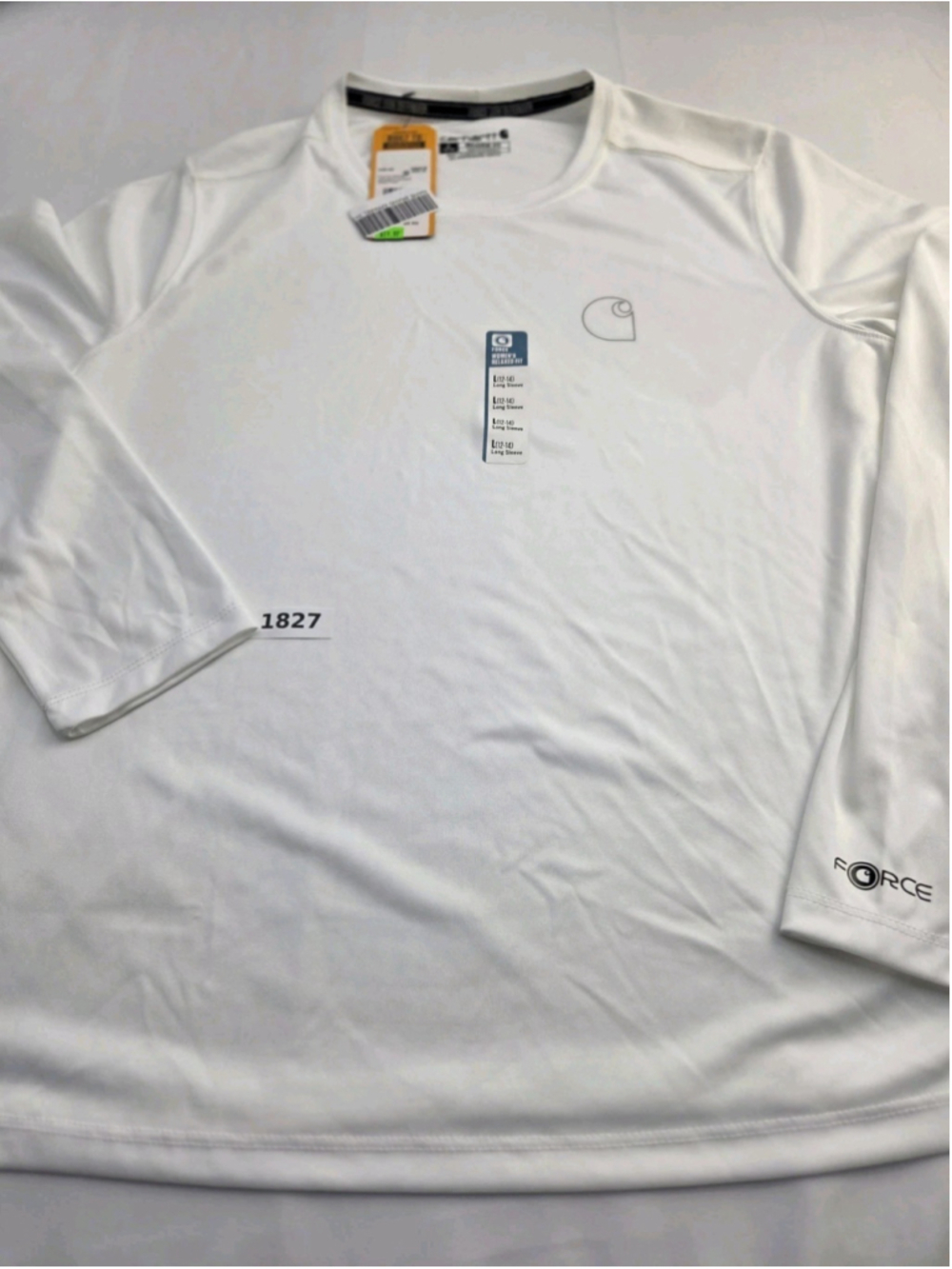 Carhartt Force Men’s Large White Performance T-Shirt FastDry NWT New #1827